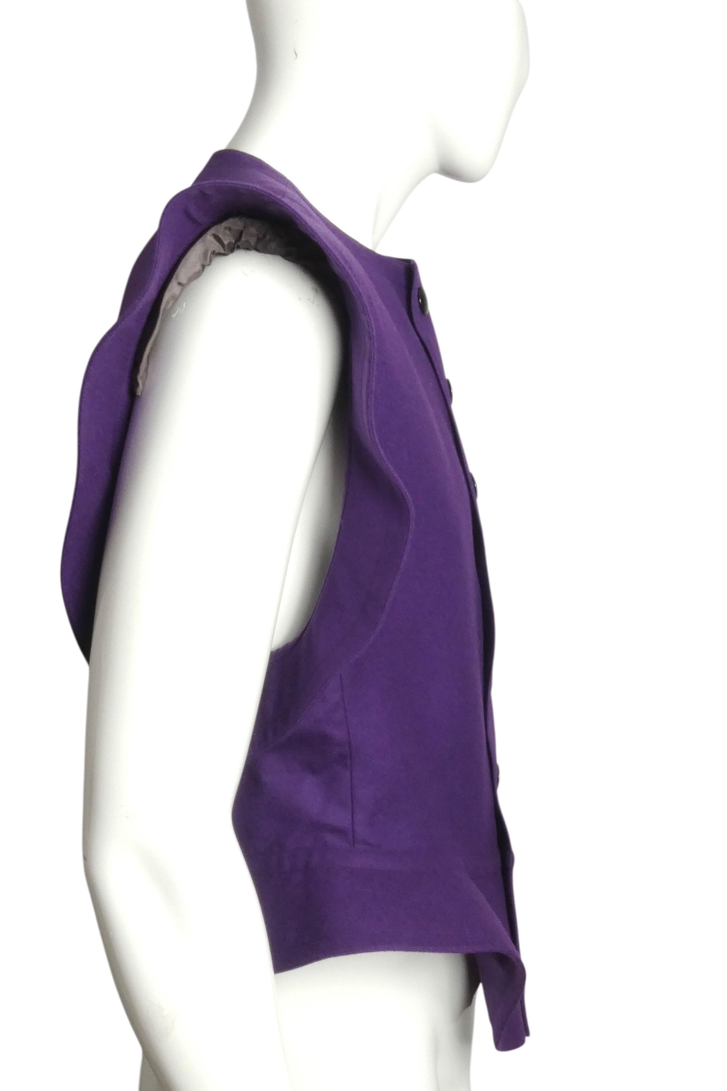 PIERRE CARDIN HAUTE COUTURE- 2001 Purple Wool Sleeveless Jacket, Size Medium