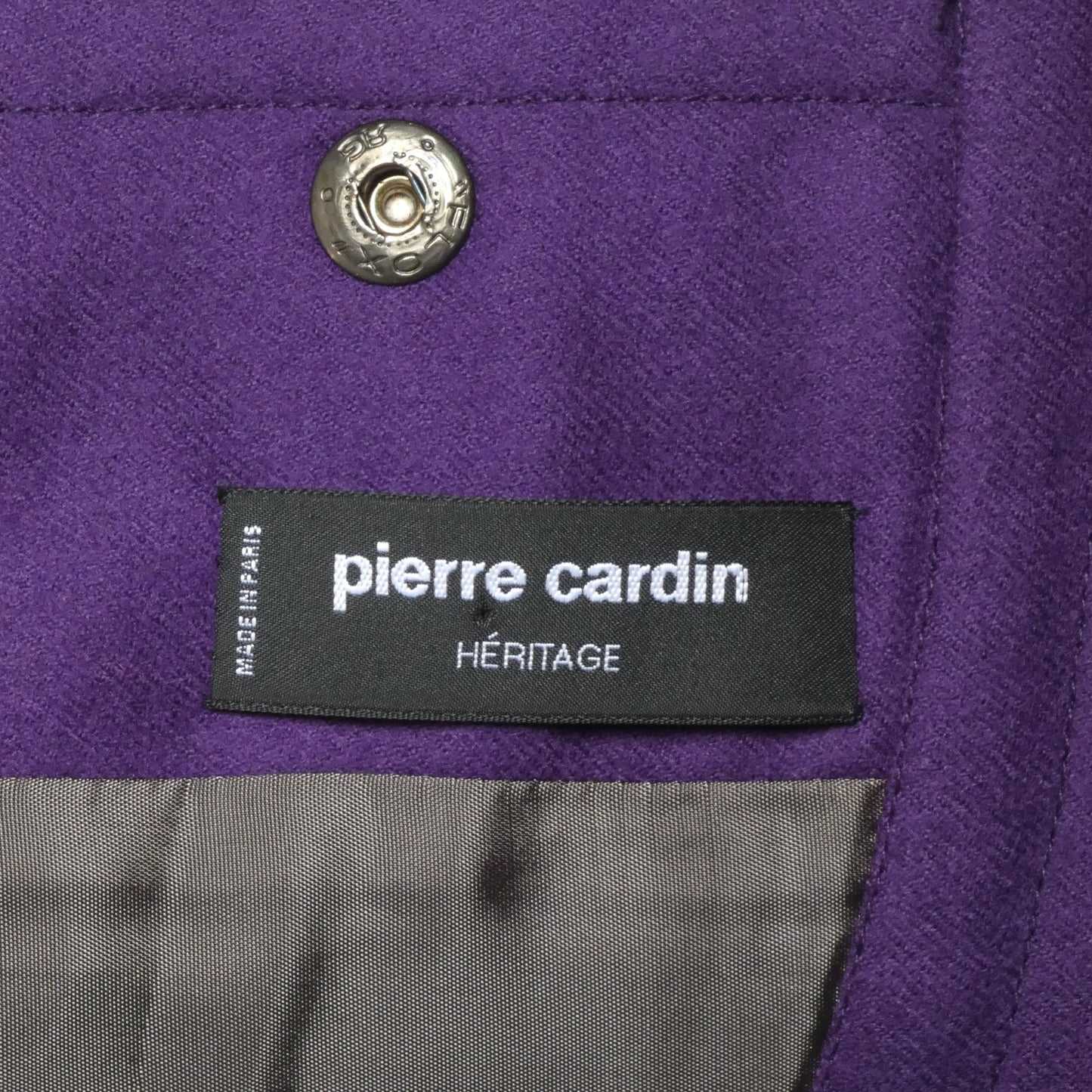PIERRE CARDIN HAUTE COUTURE- 2001 Purple Wool Sleeveless Jacket, Size Medium