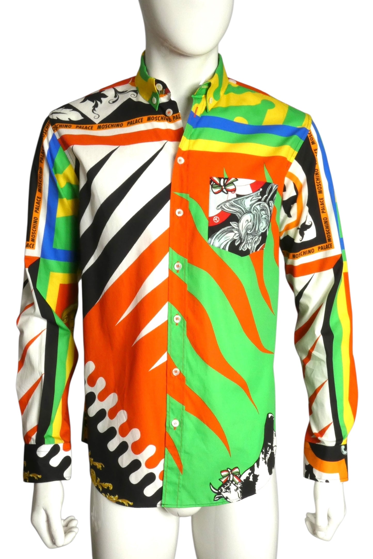 PALACE X MOSCHINO- NWT 2020 Printed Cotton L/S Shirt, Size Medium