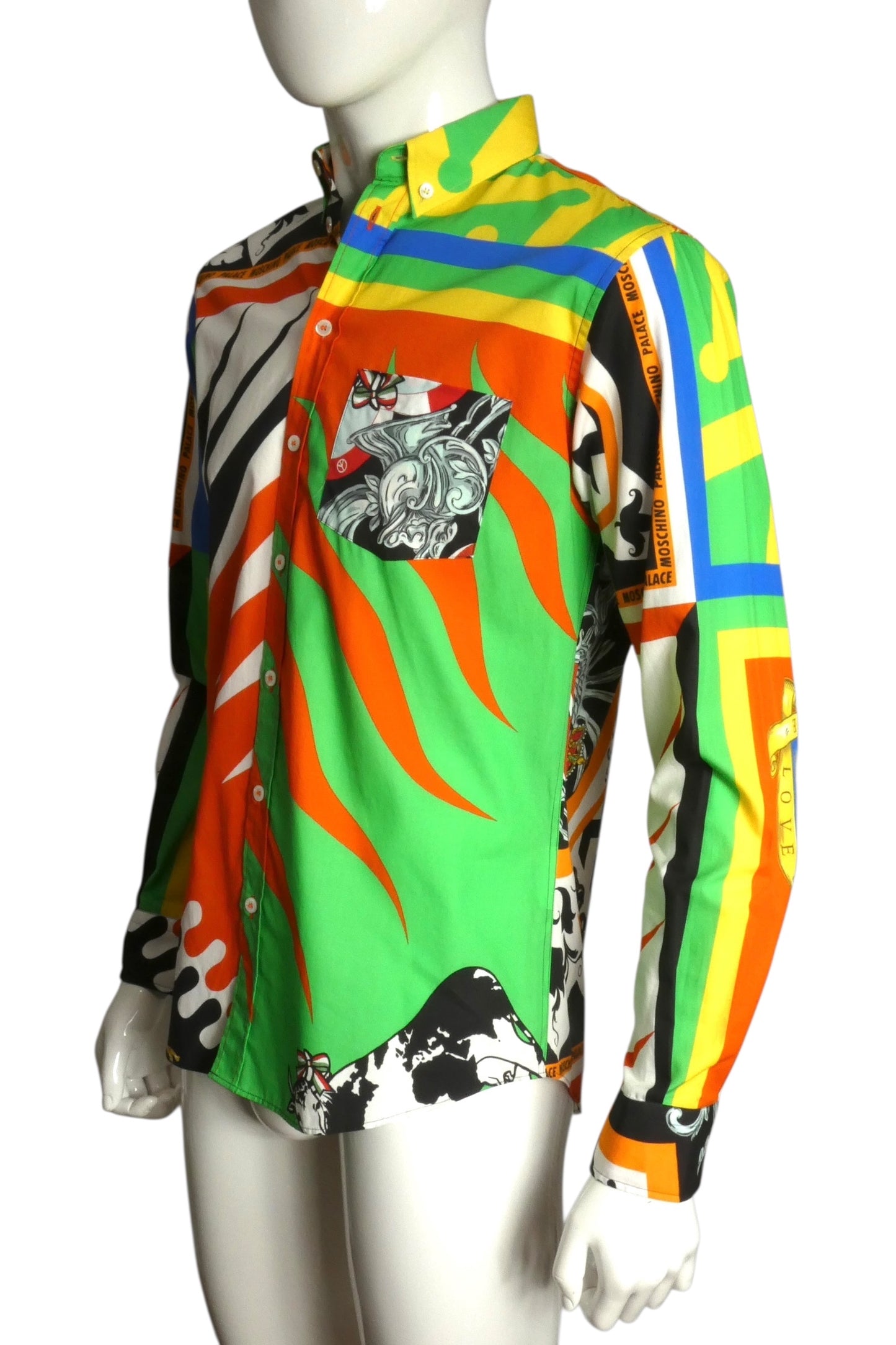 PALACE X MOSCHINO- NWT 2020 Printed Cotton L/S Shirt, Size Medium