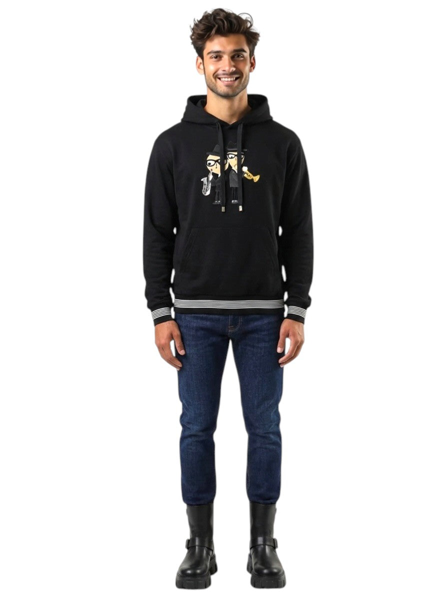 Applique Hoodie Sweatshirt, Size Medium