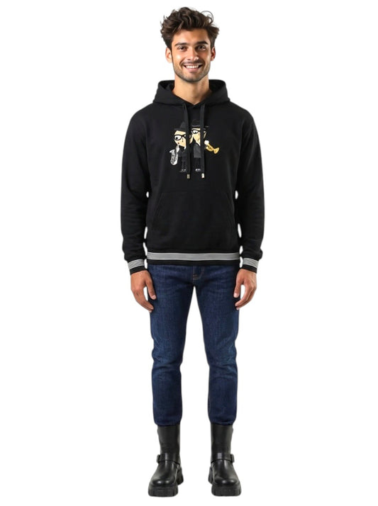 Applique Hoodie Sweatshirt, Size Medium