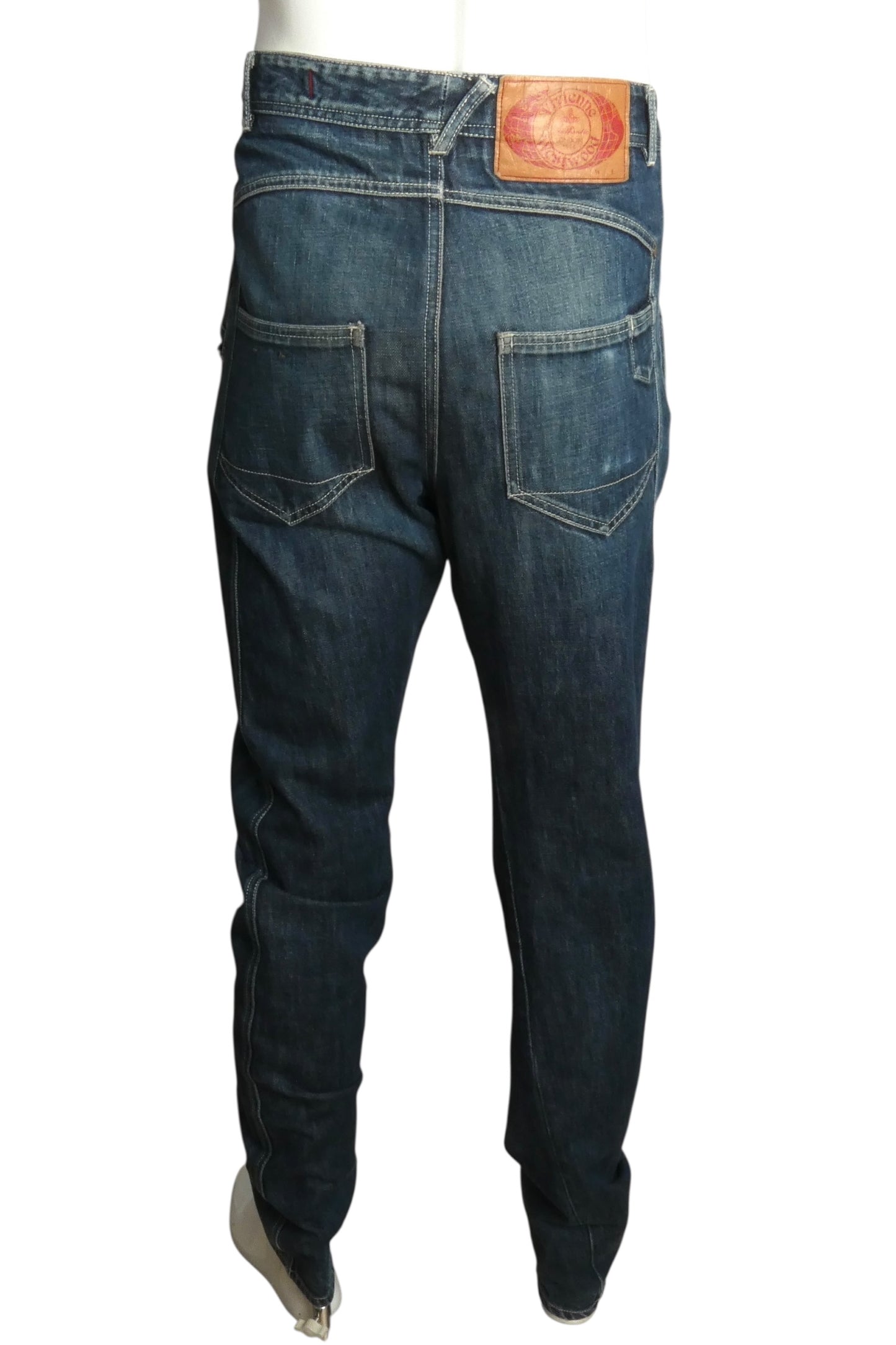 VIVIENNE WESTWOOD- Button-Fly Distressed Denim Jeans, Waist-34"