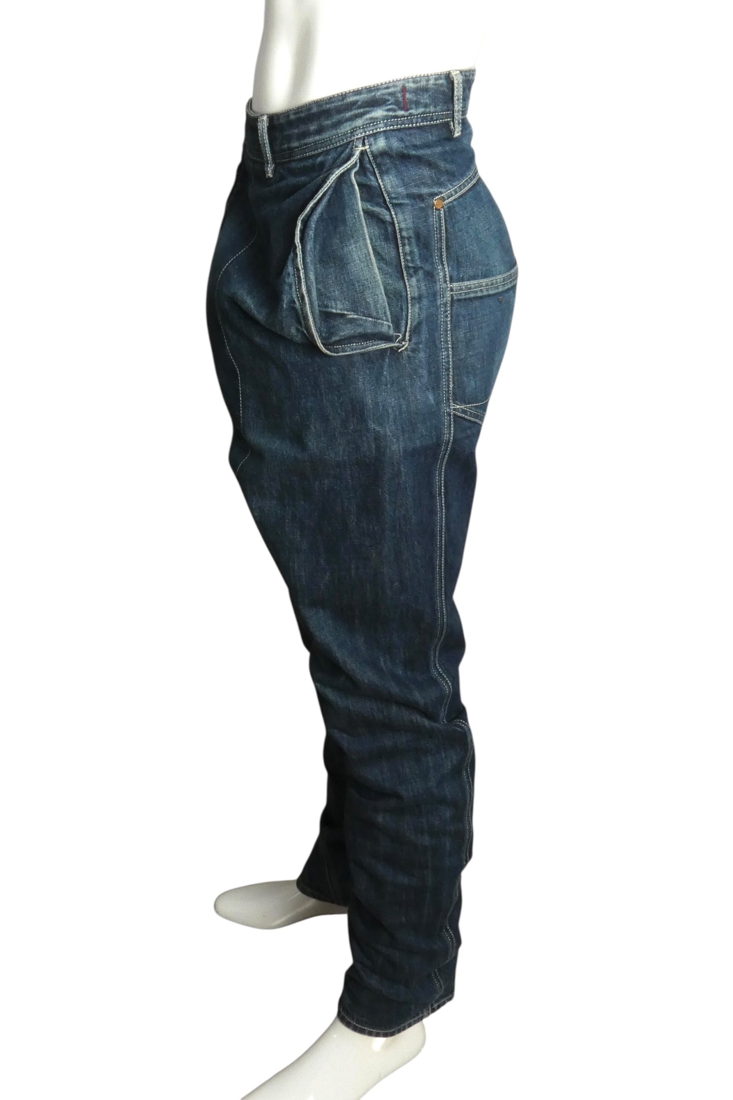 VIVIENNE WESTWOOD- Button-Fly Distressed Denim Jeans, Waist-34"