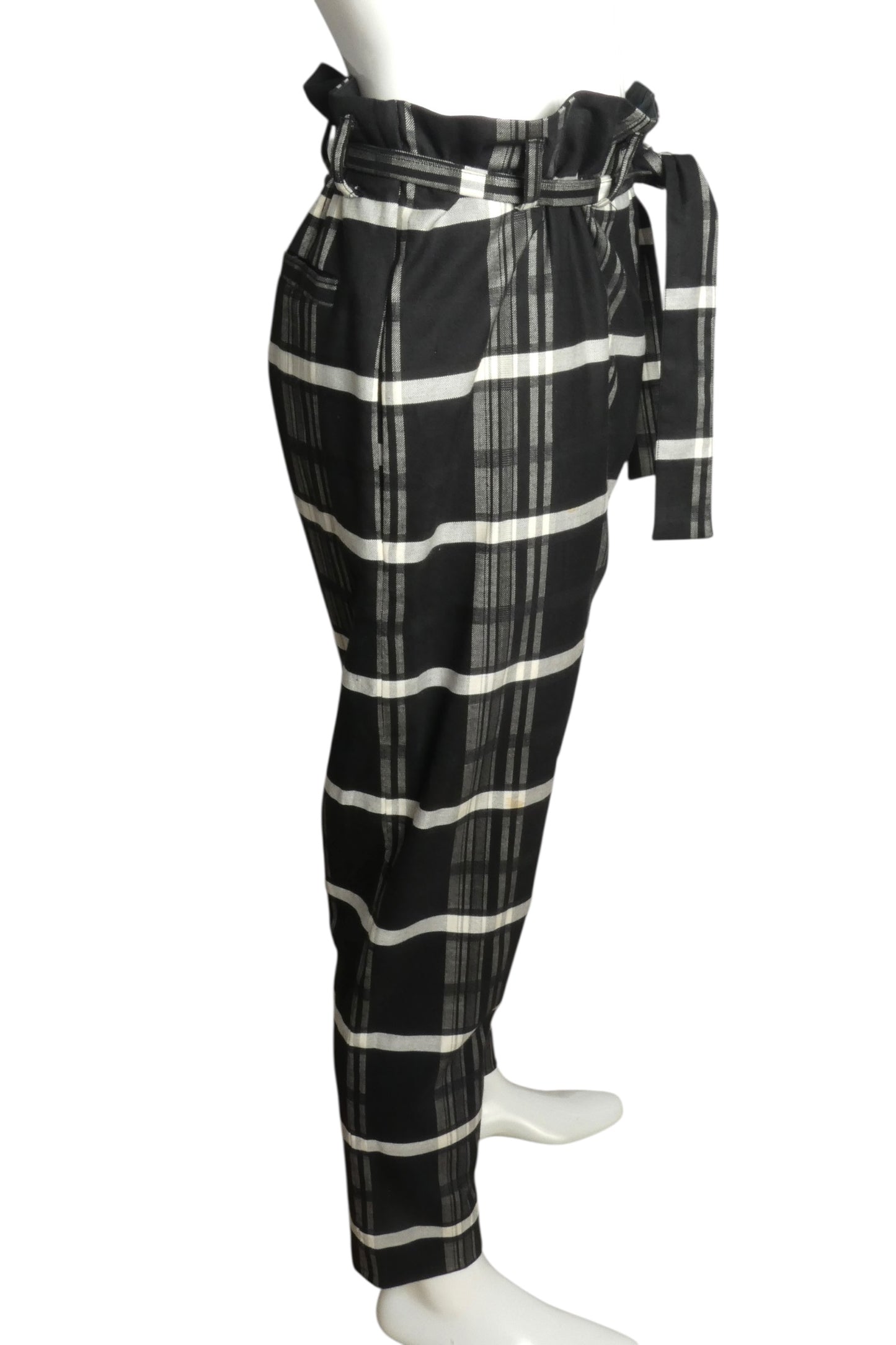 Wool Paper Bag Pants, Waist 32