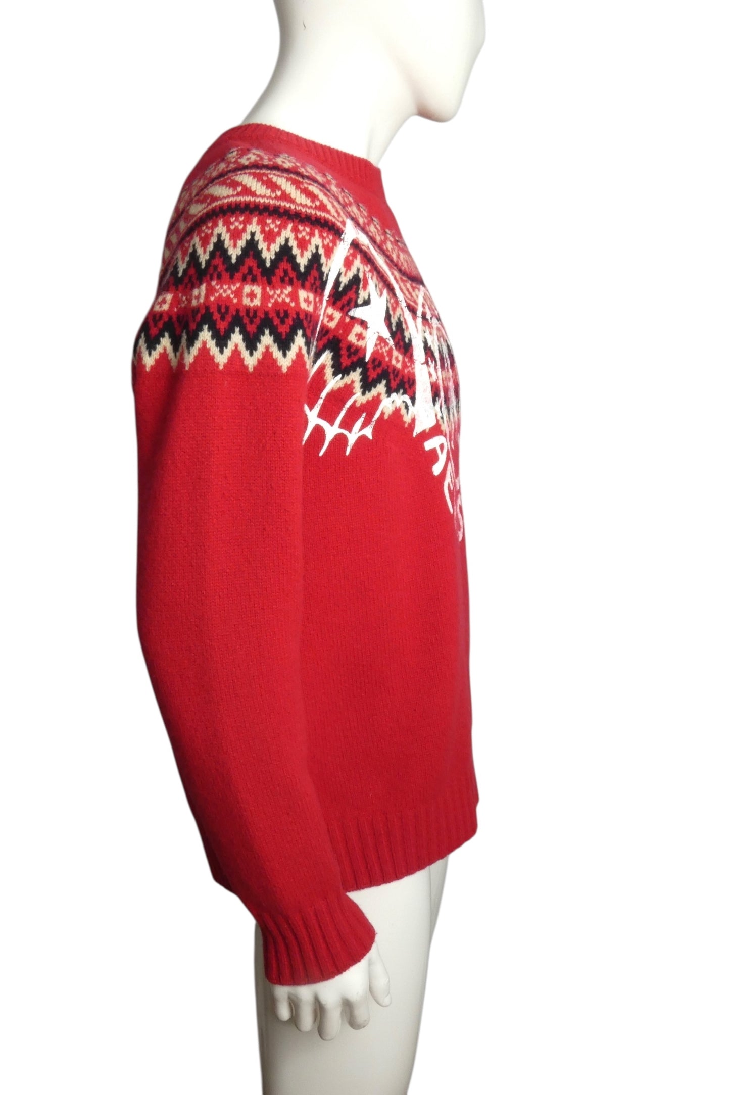 JUNYA WATANABE- 2021 "Aerosmith" Red Wool Sweater, Size Small