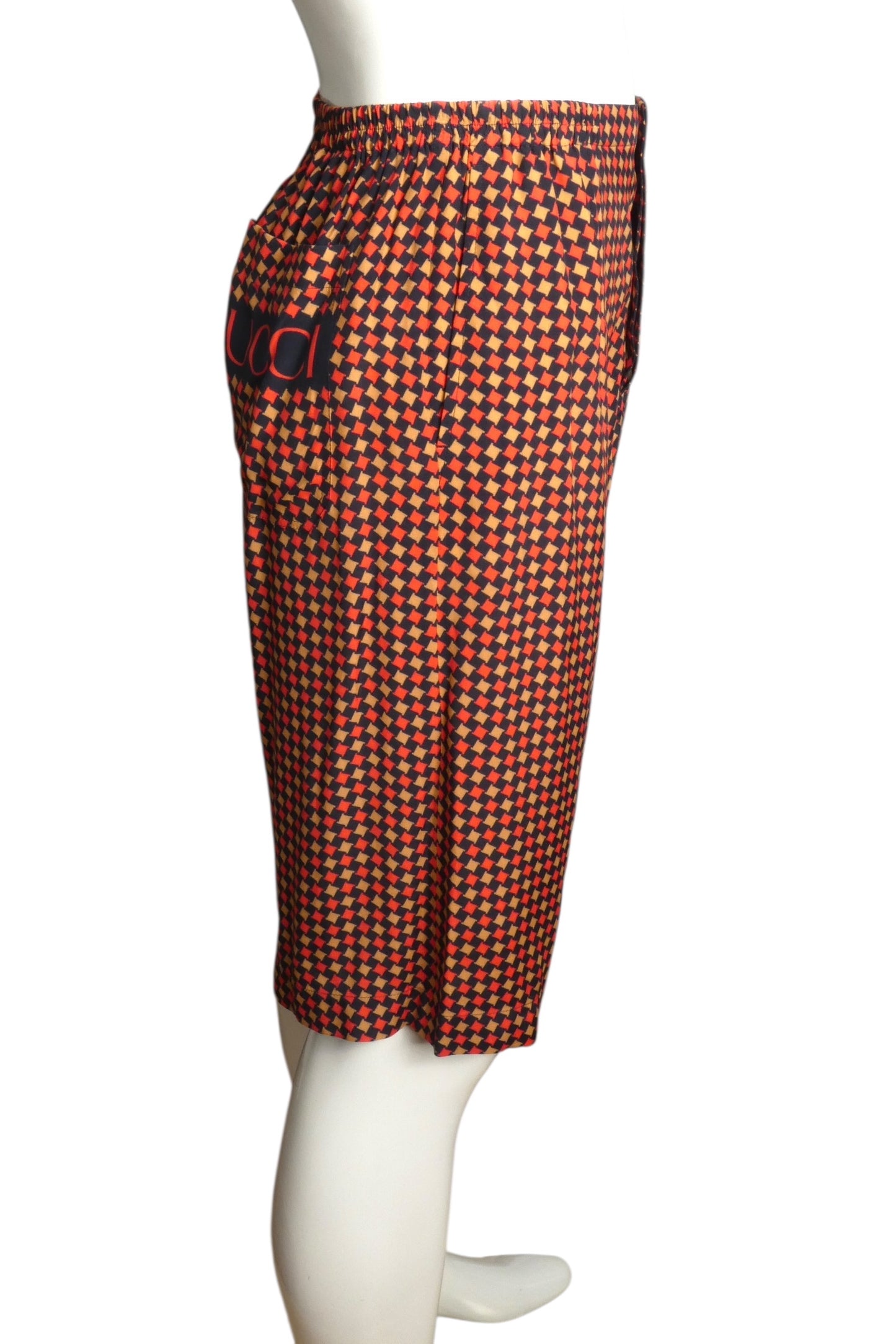 GUCCI- NWT 2023 Printed Crepe Shorts, Size Small