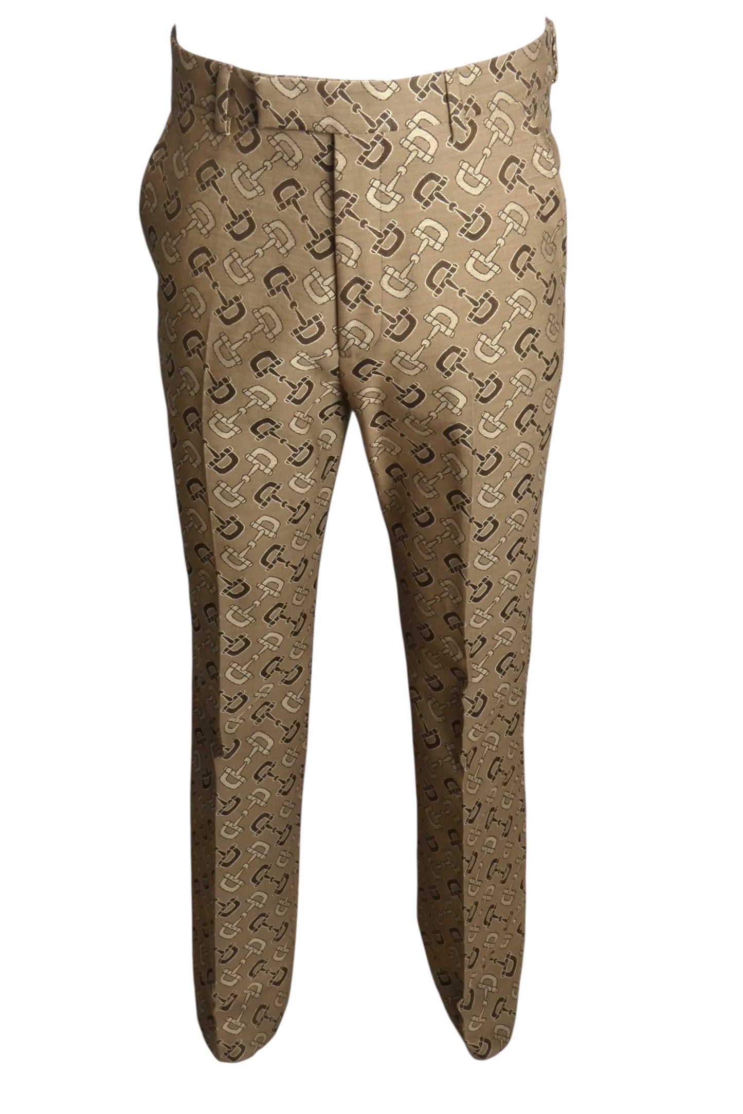 GUCCI- NWT 2022 Wool Brocade Horsebit Trousers, Waist 32