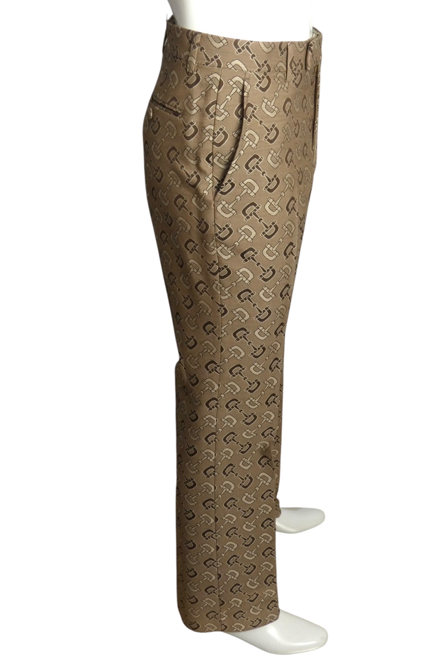 GUCCI- NWT 2022 Wool Brocade Horsebit Trousers, Waist 32