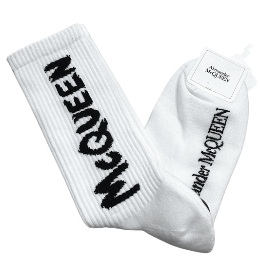 ALEXANDER MCQUEEN - NWT Cotton Logo Socks, Size-Medium