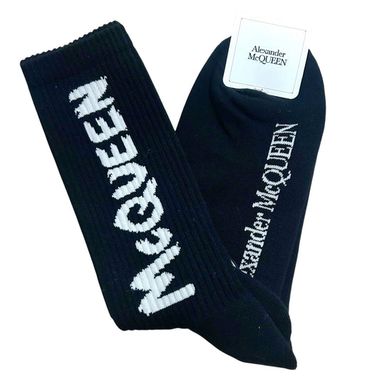 ALEXANDER MCQUEEN - NWT Cotton Logo Socks, Size-Large