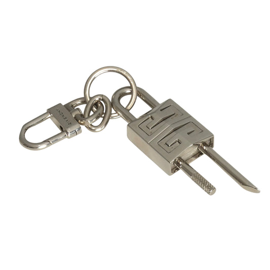 GIVENCHY- NIB Silver Padlock Key Chain