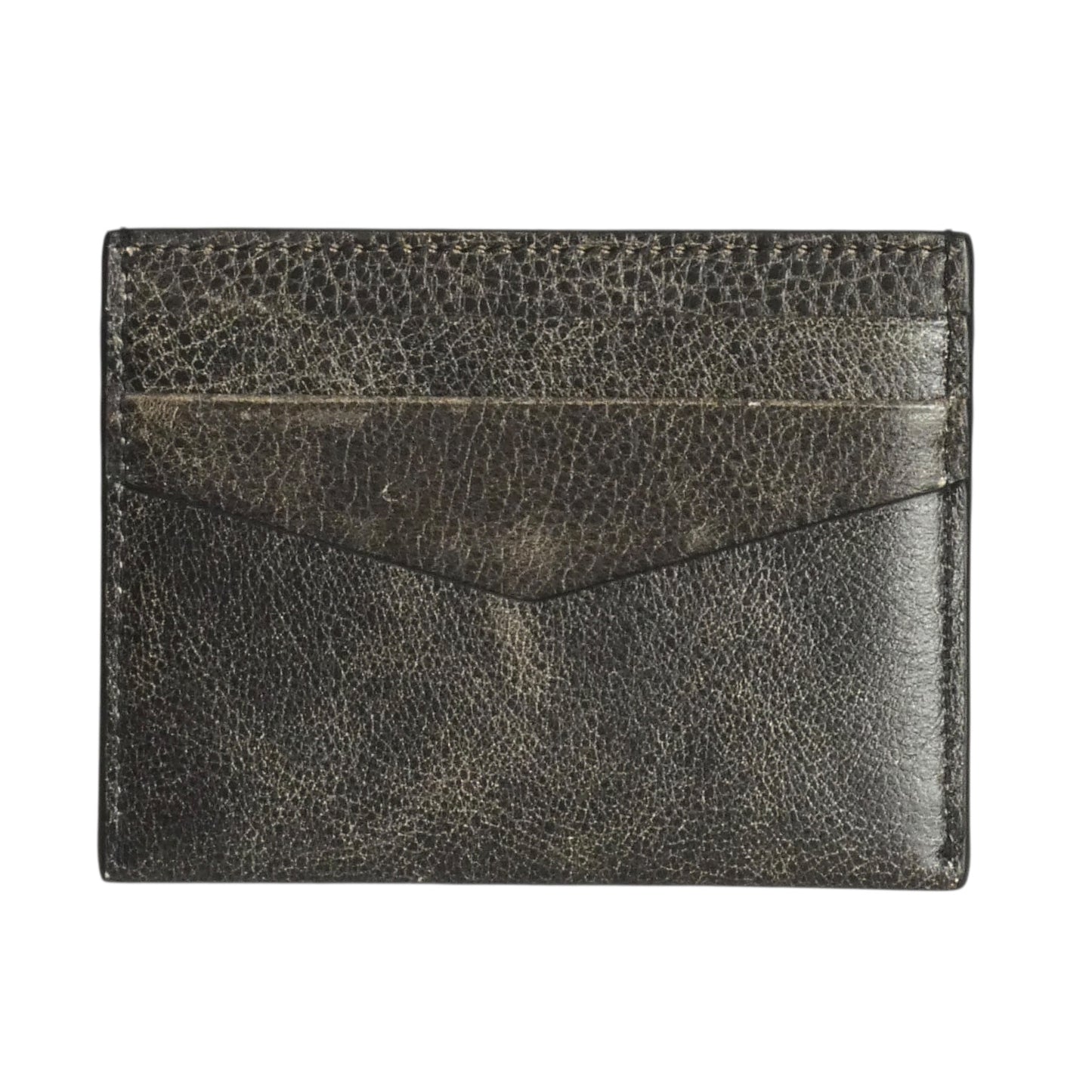 GIVENCHY- Grey Distressed Leather Credit Card Holder
