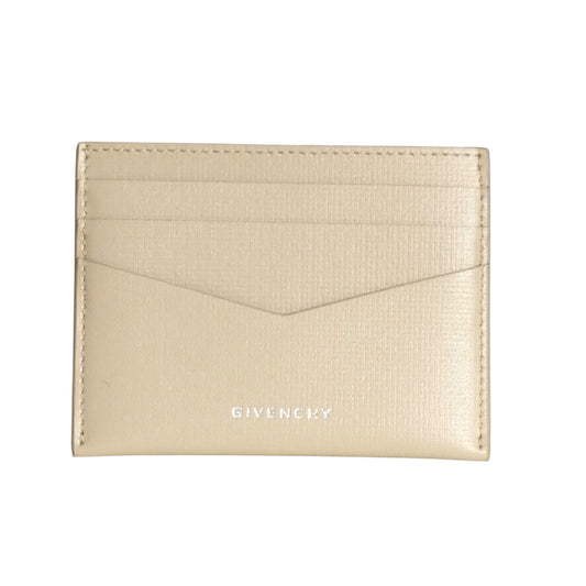 GIVENCHY- Tan Leather Credit Card Holder