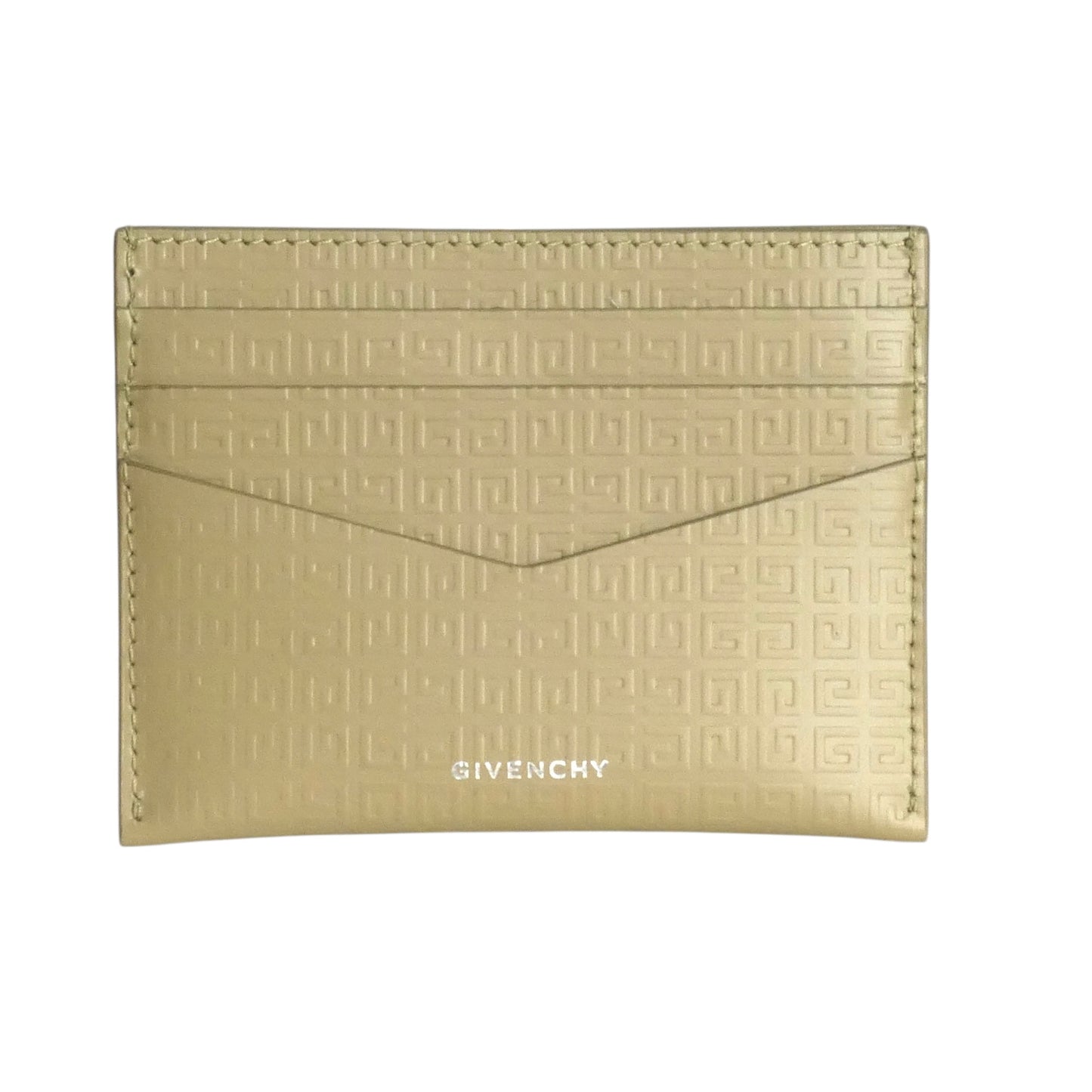 GIVENCHY- Khaki Monogram Leather Credit Card Holder
