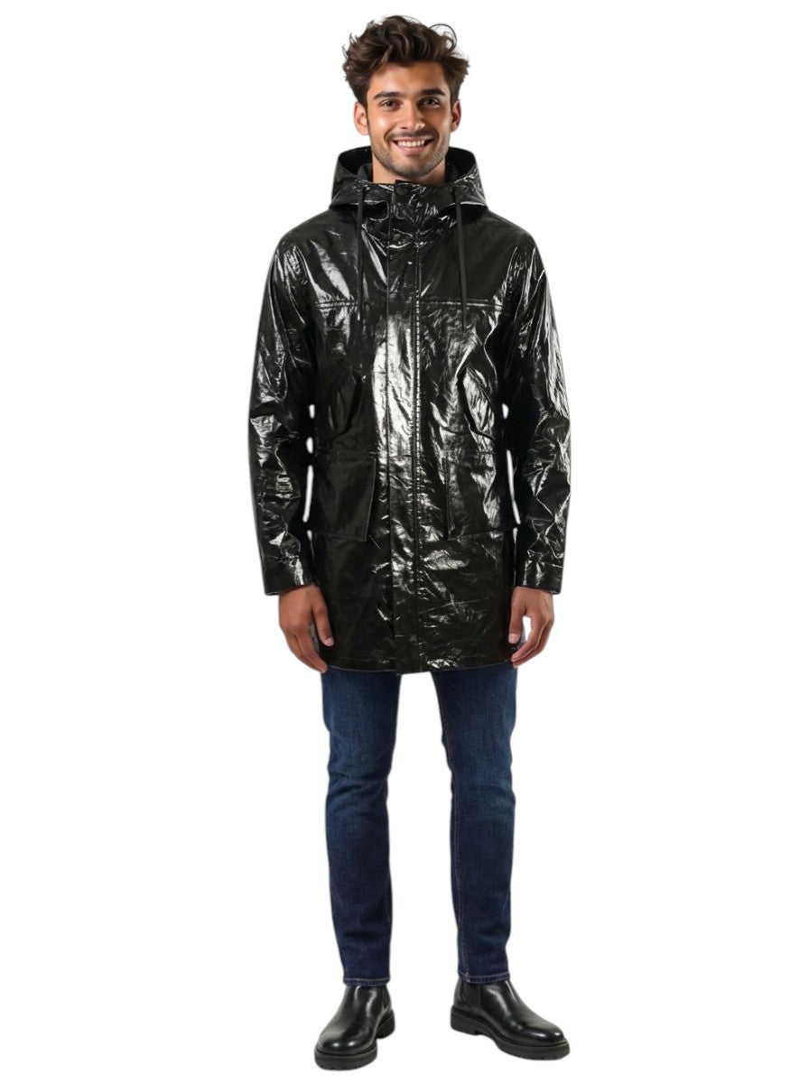 PVC Hooded Raincoat, Size Medium
