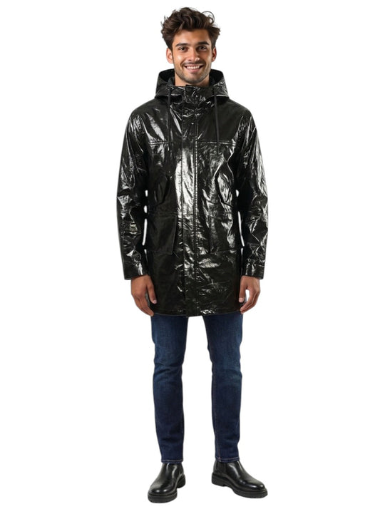 PVC Hooded Raincoat, Size Medium