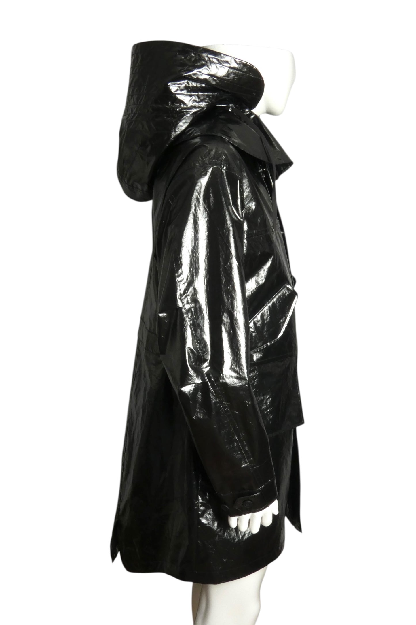 PVC Hooded Raincoat, Size Medium