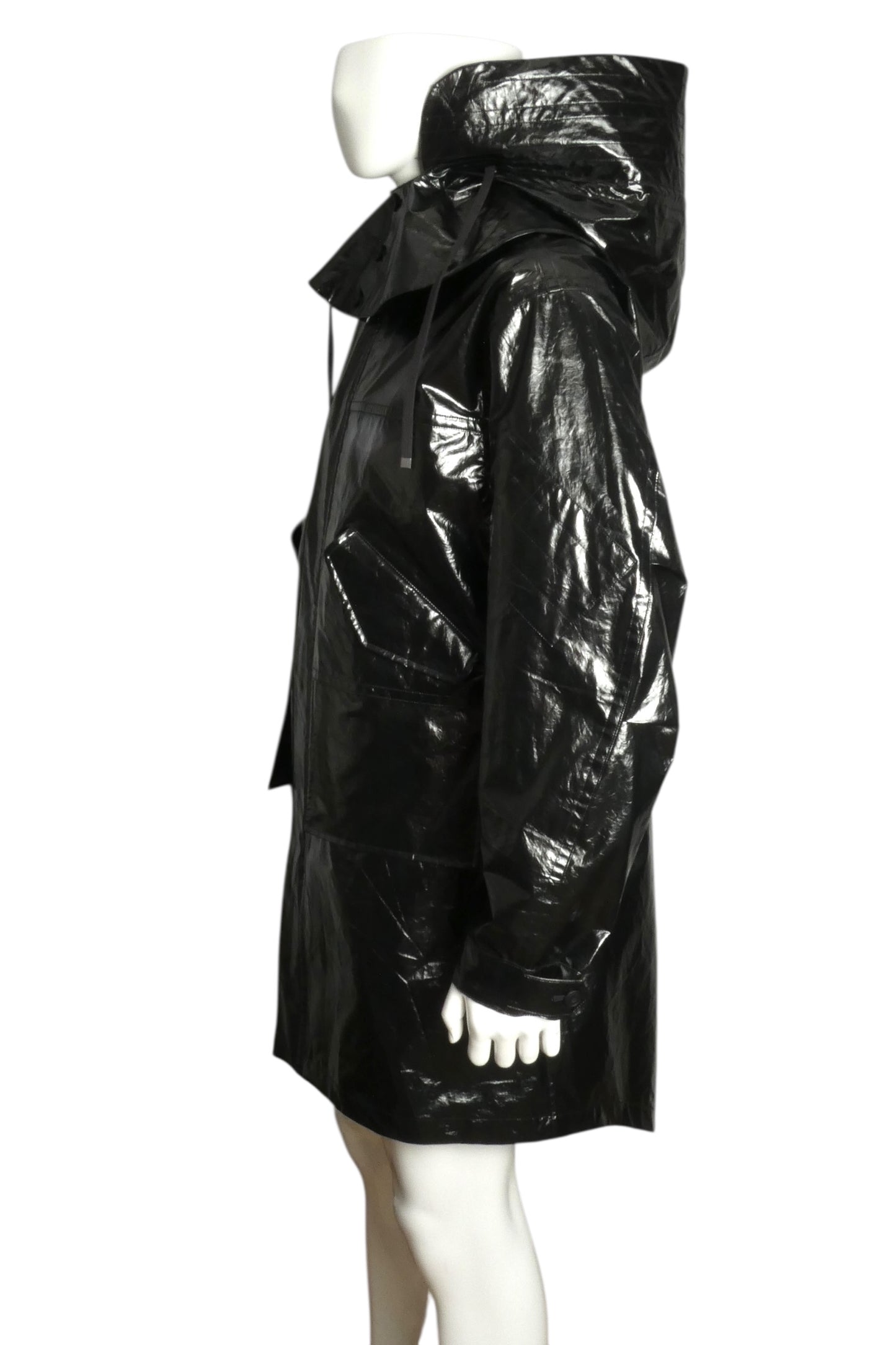PVC Hooded Raincoat, Size Medium