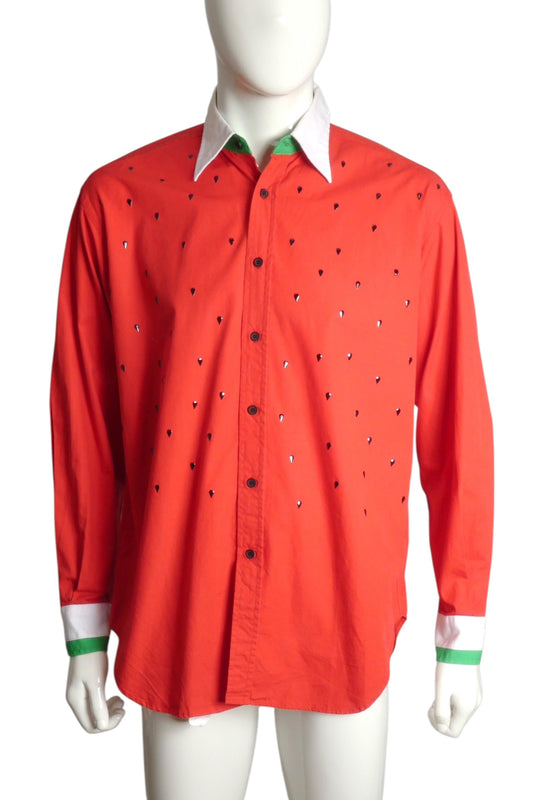MOSCHINO CHEAP & CHIC- 1990s L/S Watermelon Shirt, Size Large