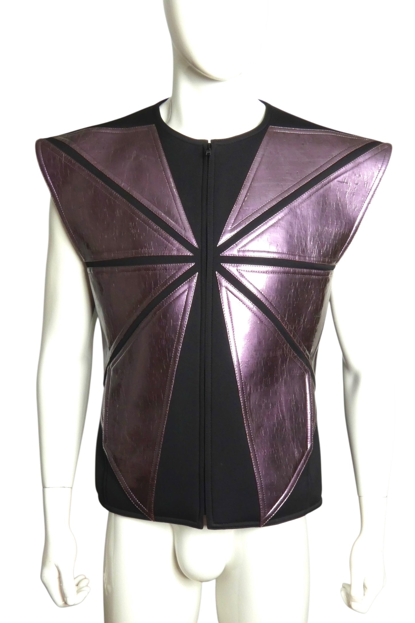 PIERRE CARDIN (HAUTE COUTURE)- 2010 Neoprene & Vinyl Vest, Size Large