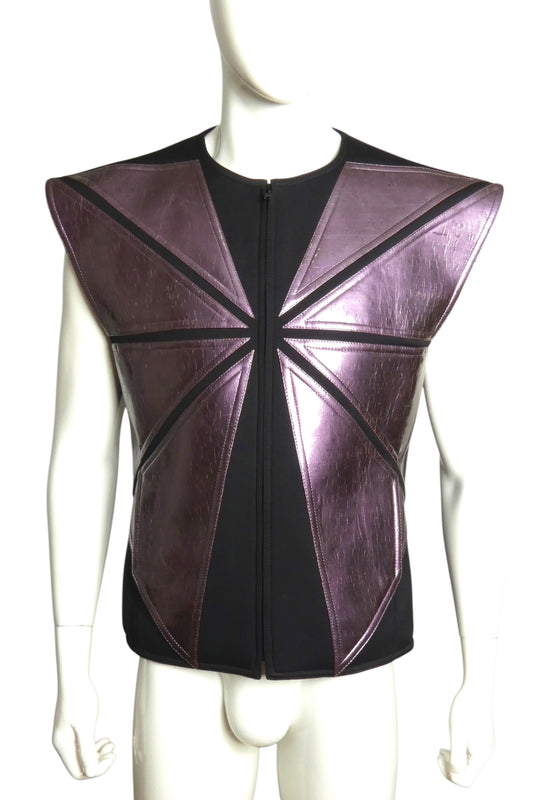 PIERRE CARDIN (HAUTE COUTURE)- 2010 Neoprene & Vinyl Vest, Size Large