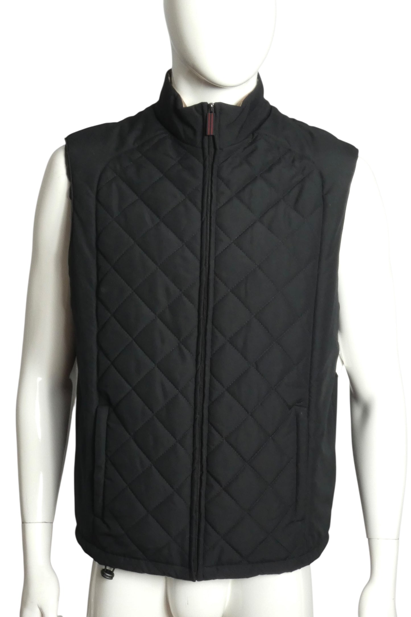 BURBERRY- Black Puffer Vest, Size Large