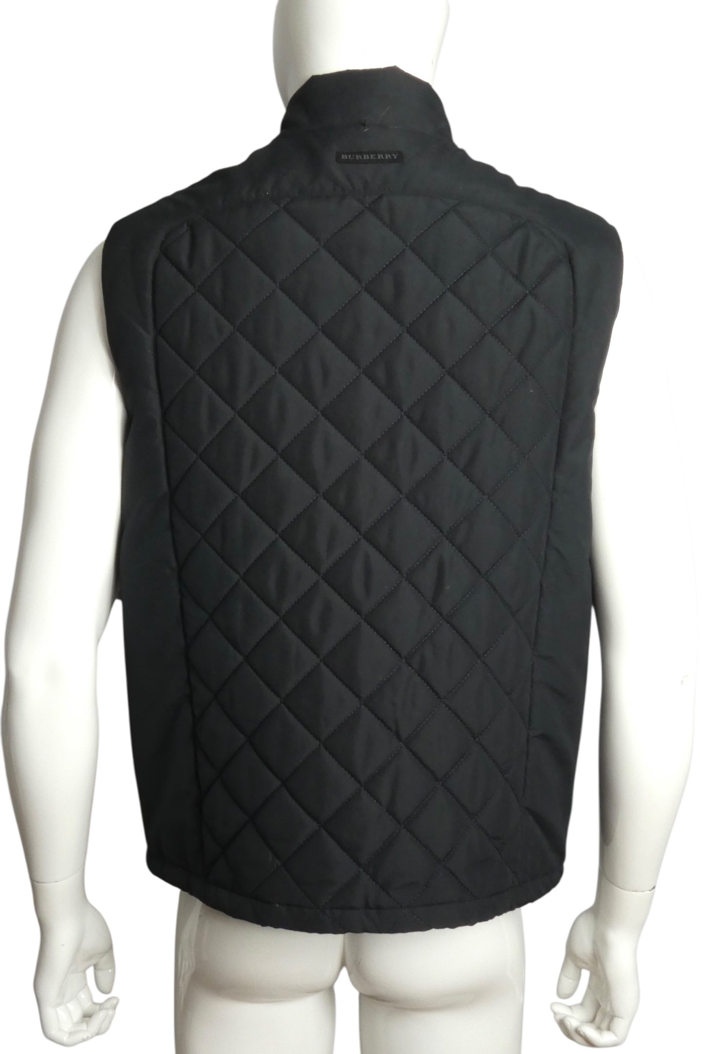 BURBERRY- Black Puffer Vest, Size Large