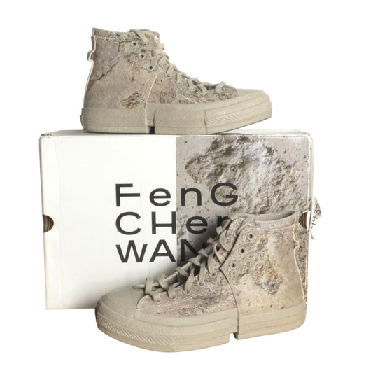 FENG CHEN WANG X CONVERSE-Concrete Print Hi-Tops, Size-9
