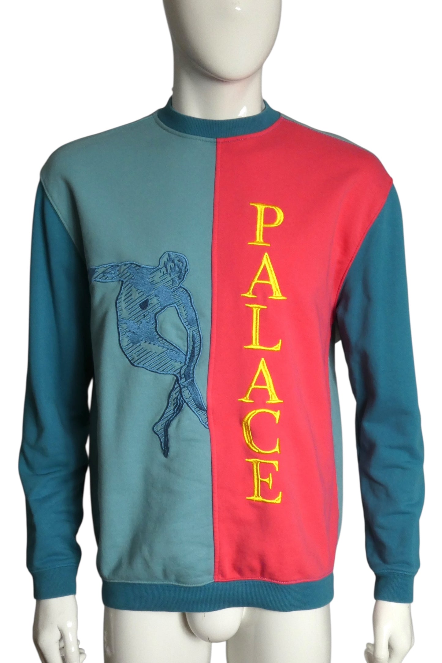 PALACE- 2019 Multi Color "Discuss Crew" Sweatshirt, Size Medium