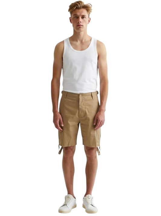 CELINE- Khaki Cotton Cargo Shorts, Waist-32