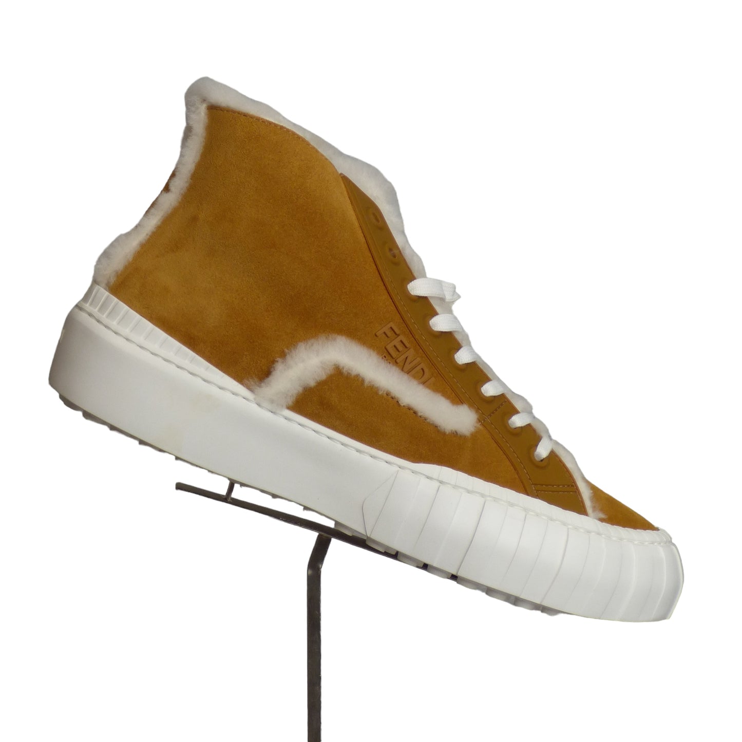 FENDI- NIB Shearling Force High Top Sneaker, Size 12