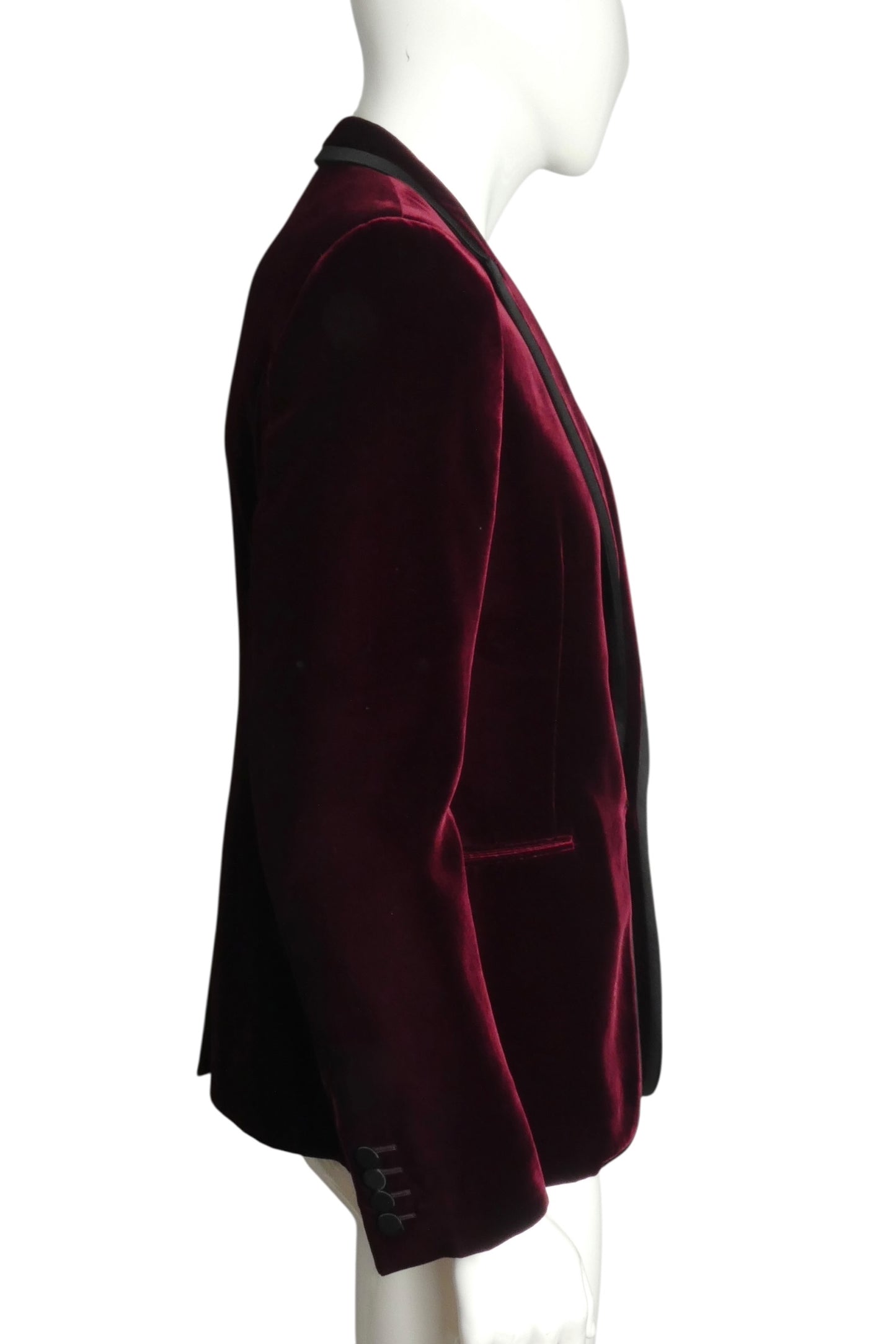 SAINT LAURENT- 2018 Burgundy Velvet Dinner Jacket, Size Medium