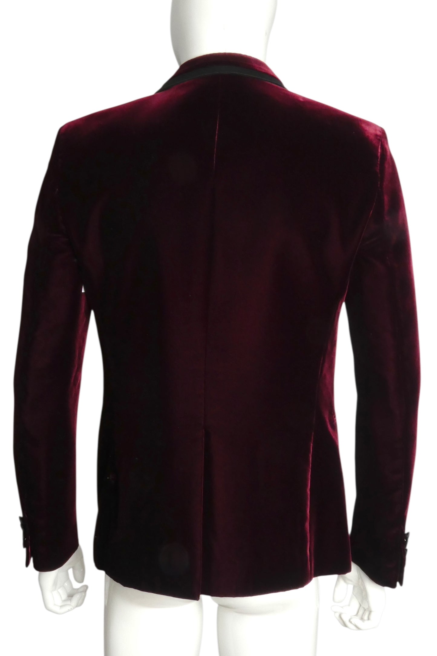 SAINT LAURENT- 2018 Burgundy Velvet Dinner Jacket, Size Medium