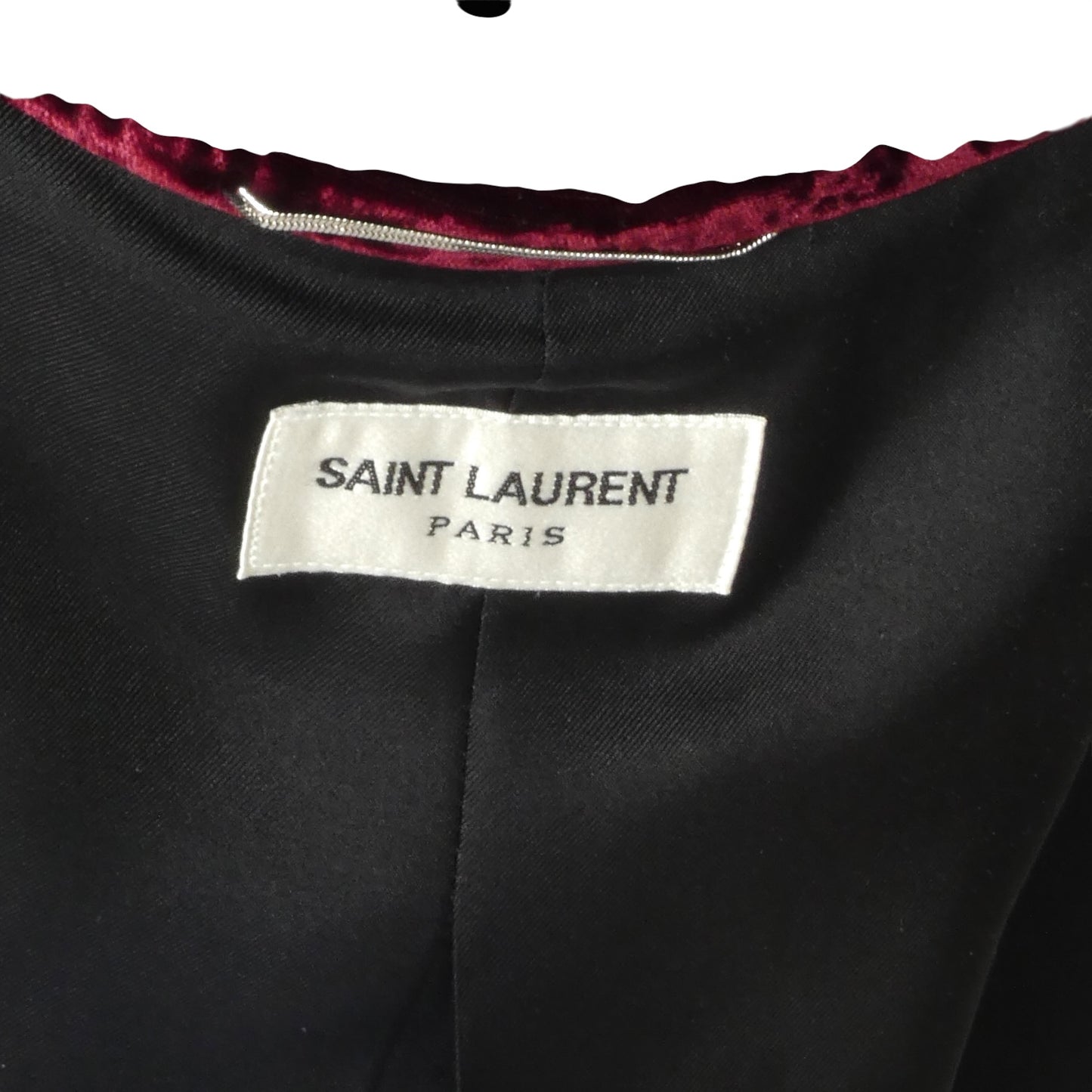 SAINT LAURENT- 2018 Burgundy Velvet Dinner Jacket, Size Medium