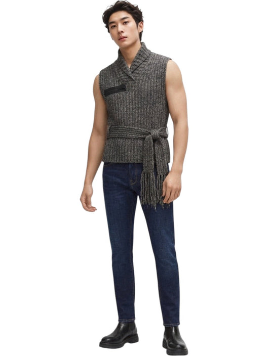 Belted Sweater Vest, Size Small