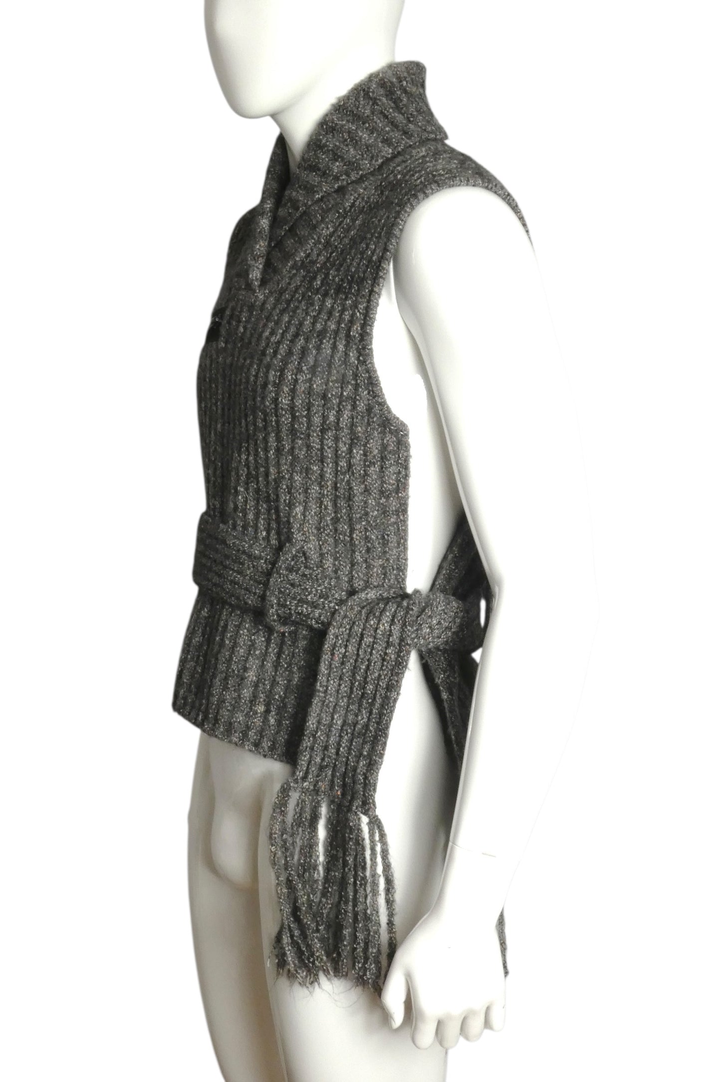 Belted Sweater Vest, Size Small