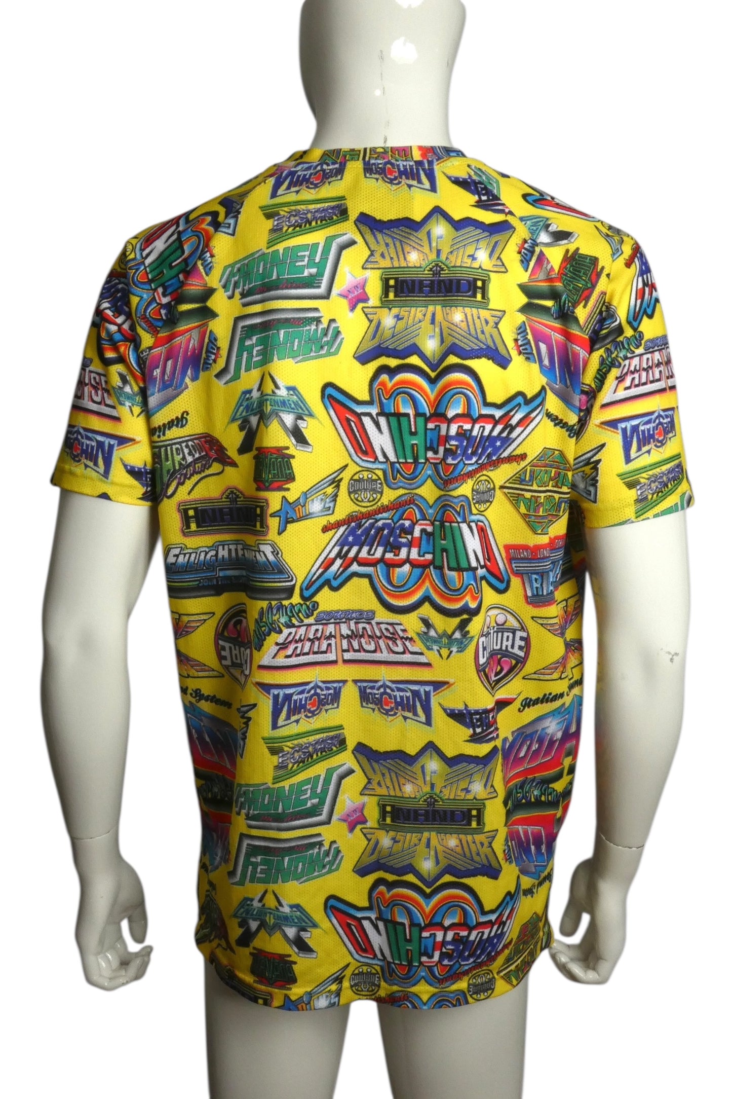 MOSCHINO COUTURE- Logo Print Mesh T-Shirt, Size Large