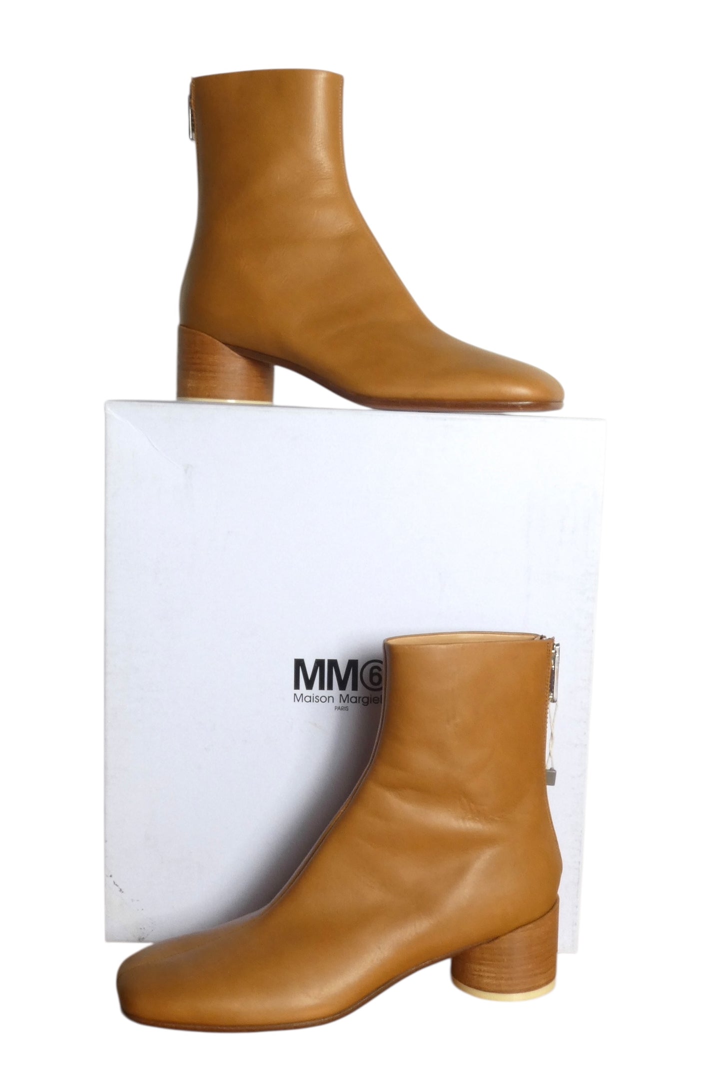 MM6 MAISON MARGILLA-NWT Anatomic Leather Ankle Boots, Size-41