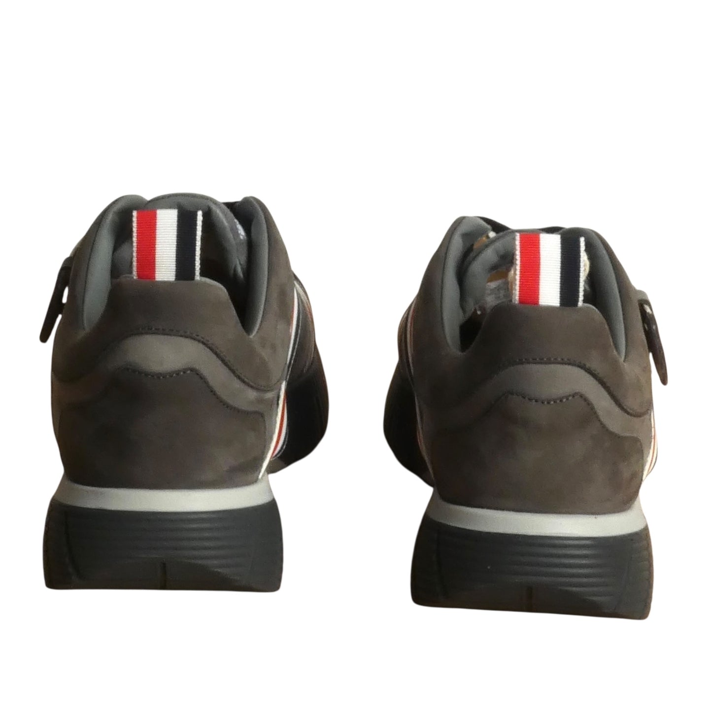 THOM BROWNE-NWT Striped Flannel & Suede Sneakers, Size10