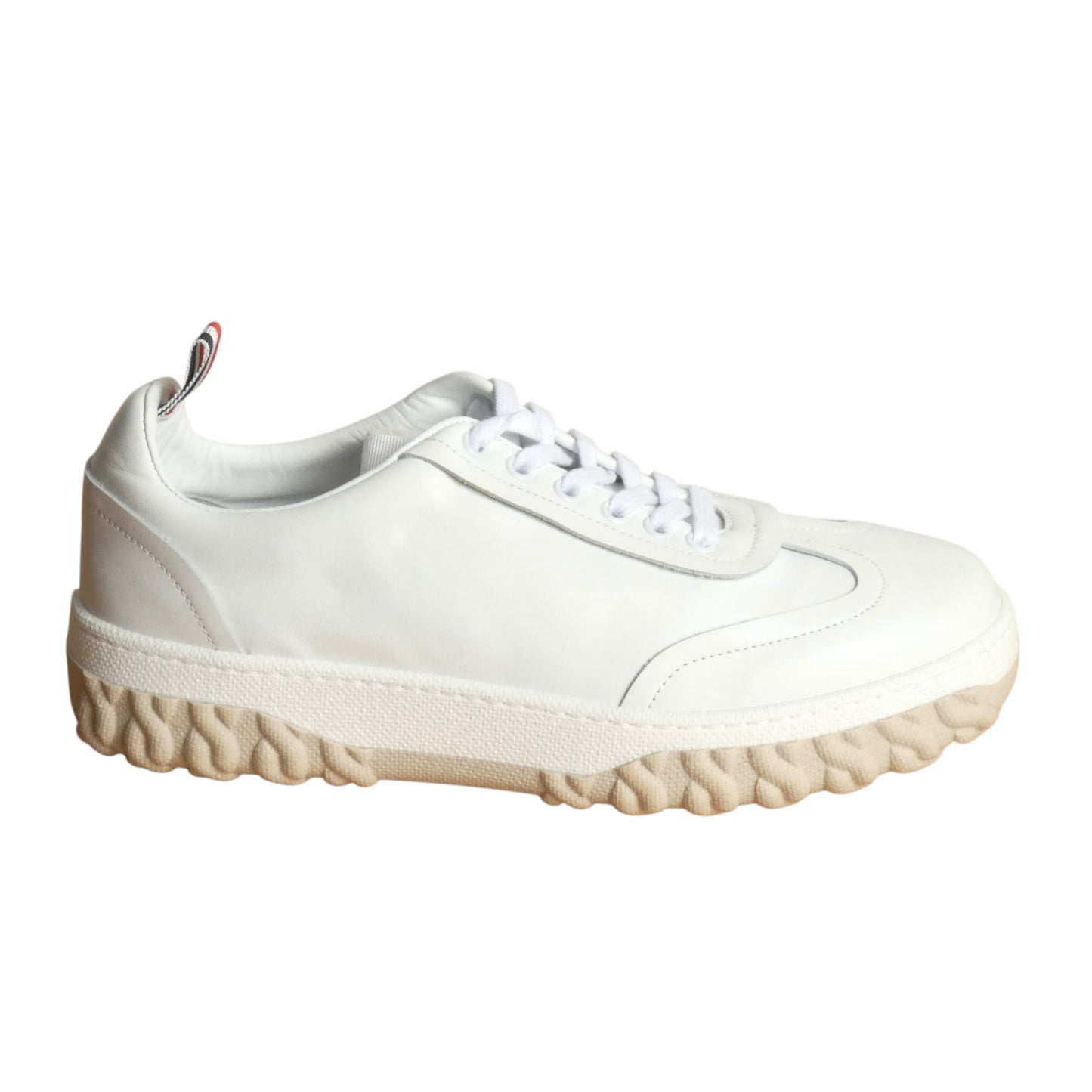 THOM BROWNE-NWT Leather Field Sneakers, Size-8