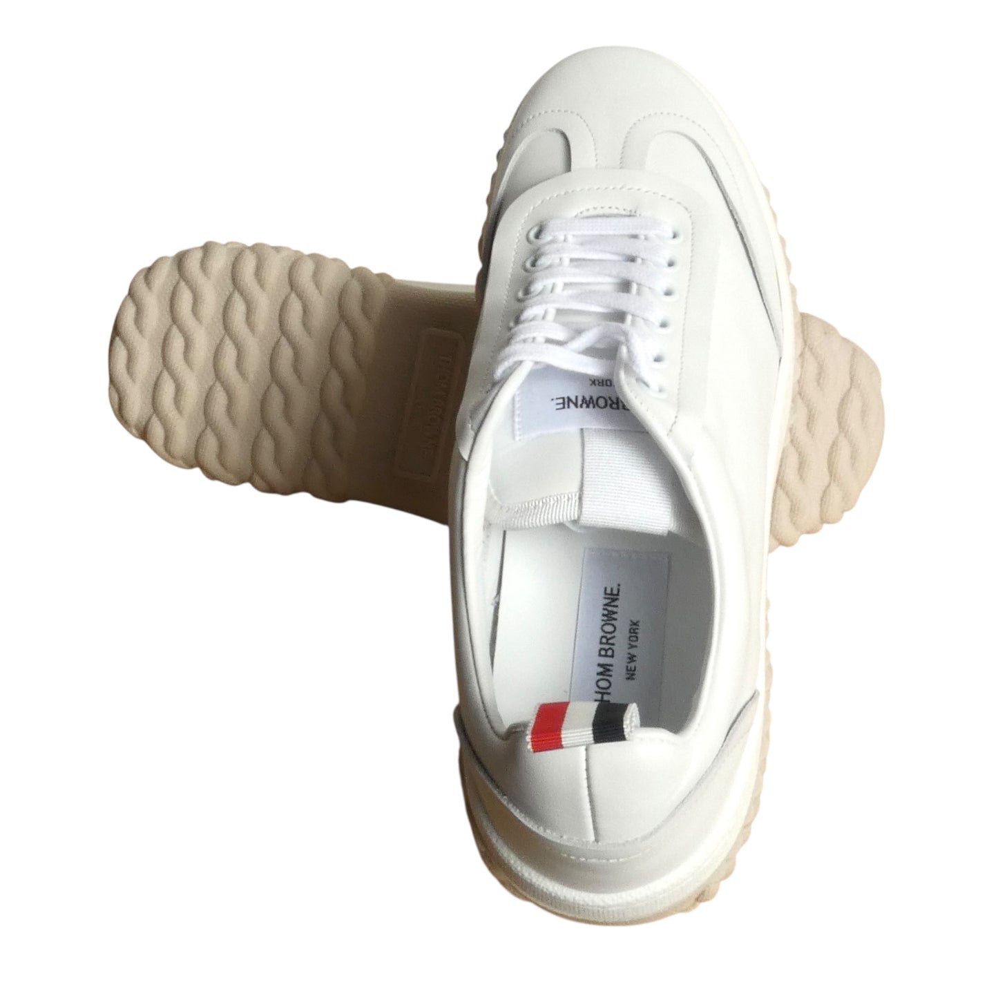 THOM BROWNE-NWT Leather Field Sneakers, Size-8