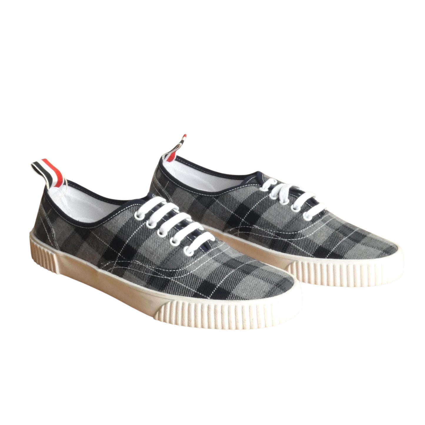 THOM BROWNE-NWT Tartan Wool Heritage Trainers, Size-8