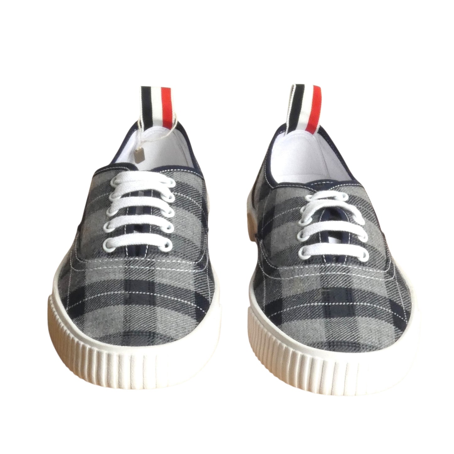 THOM BROWNE-NWT Tartan Wool Heritage Trainers, Size-8
