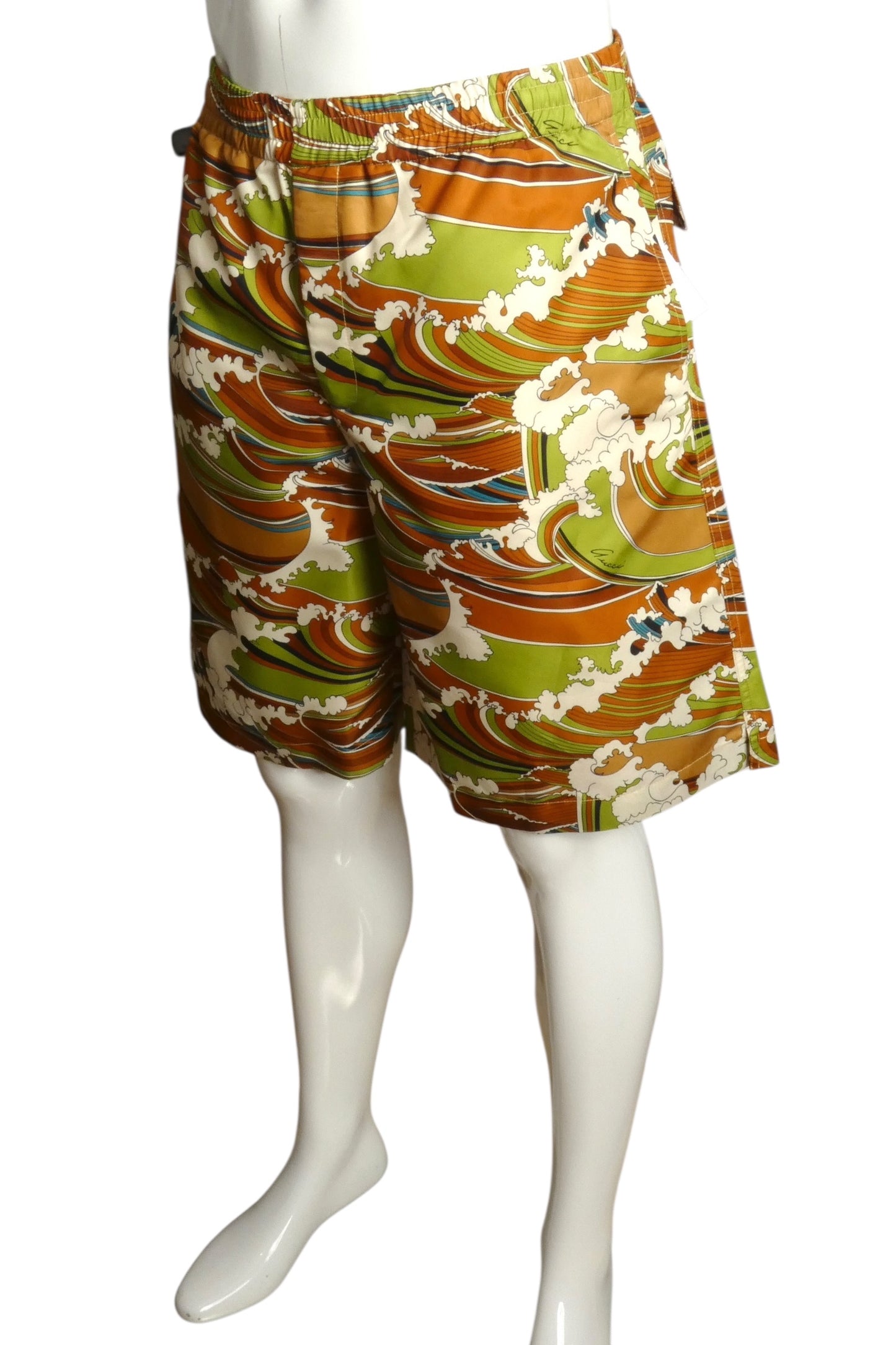 2023 NWT Striped "Waves" Swim Shorts, Size XL