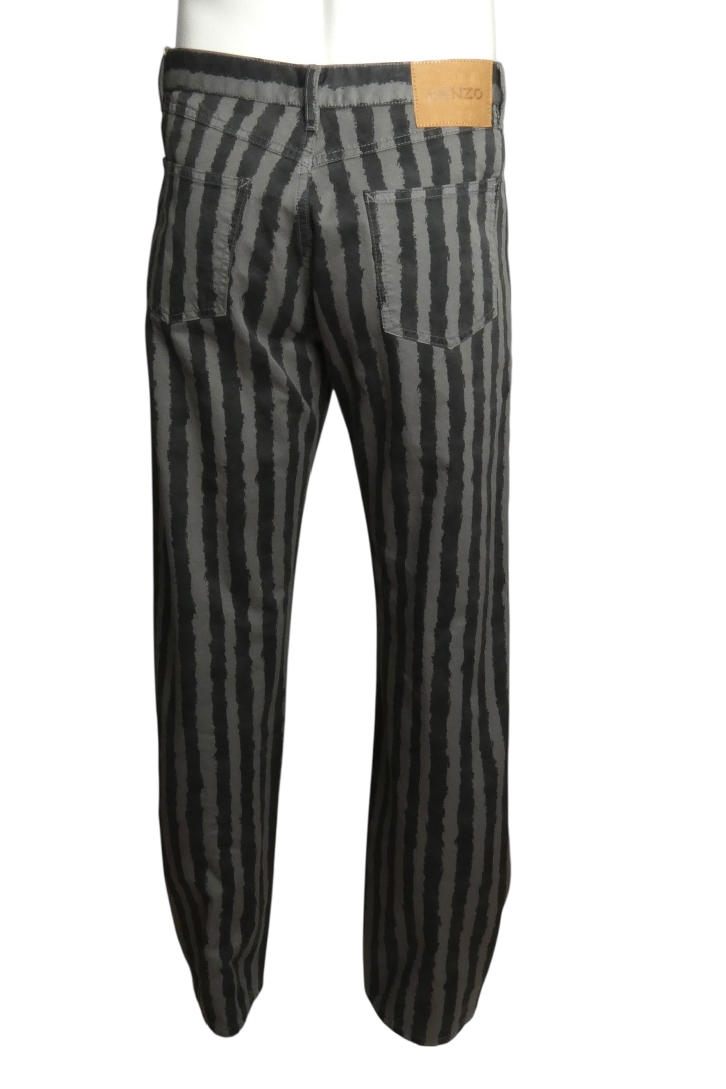 KENZO- NWT 2020 Grey Striped Cotton Pants, Waist-32"