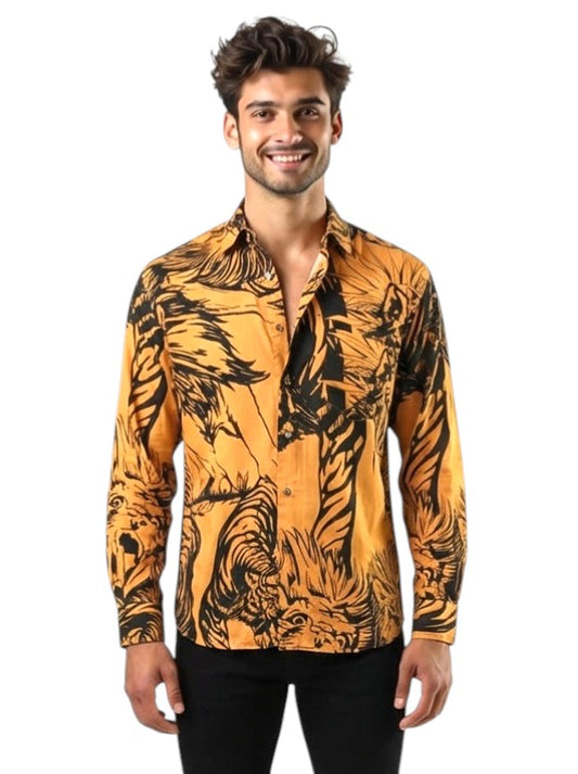 1990s Graphic Print Shirt, Size Large