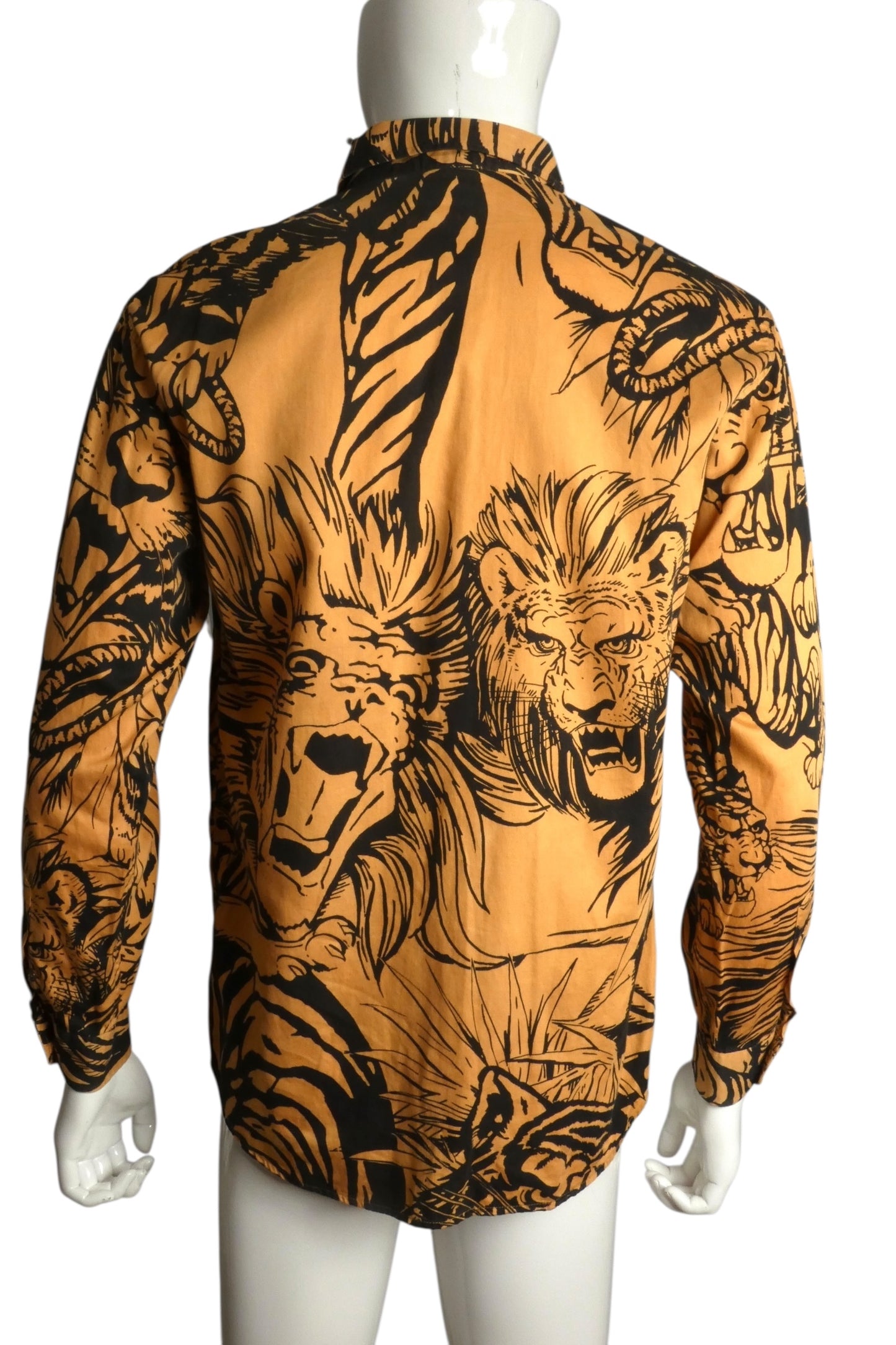 MOSCHINO CHEAP & CHIC- 1990s L/S Graphic Print Cotton Shirt, Size Large