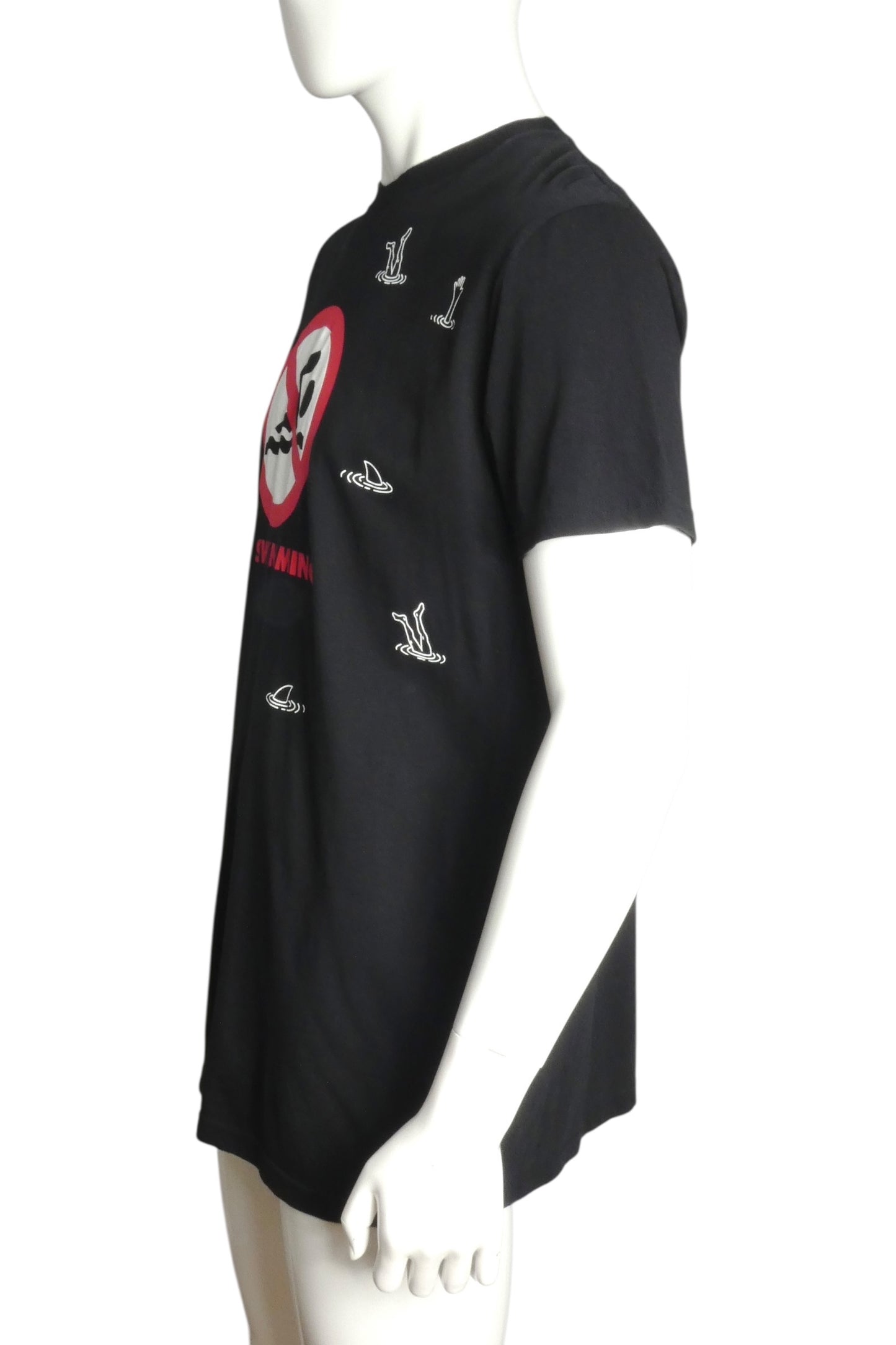 Black "No Swimming" T-Shirt, Size Large