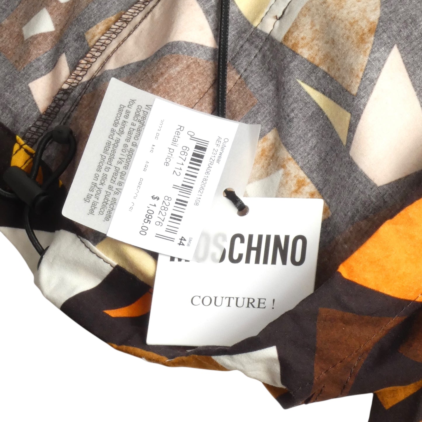 MOSCHINO COUTURE- NWT 2023 Printed Cotton Jacket, Size Medium